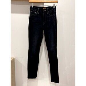 MOTHER Denim High Waisted Looker Jeans Coffee Tea or Me Dark Wash Size 25 Black